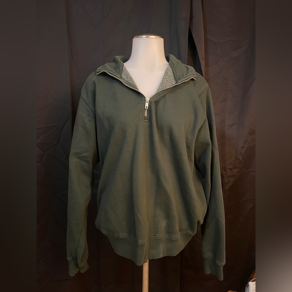 Basic Missy Green Quarter Zip